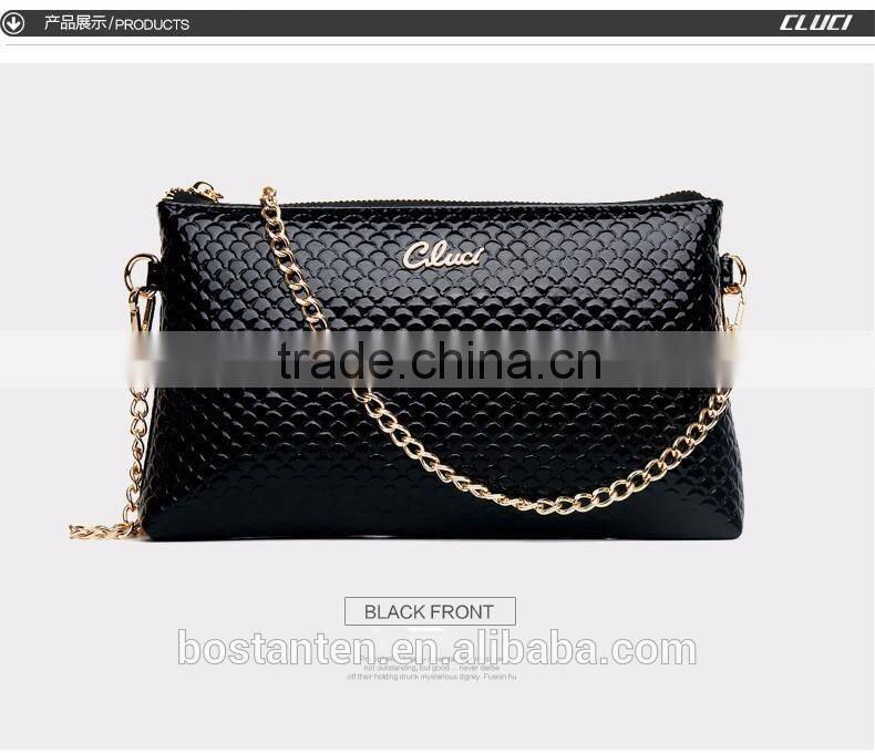 fashion women leather beach bag chain sling shoulder bag