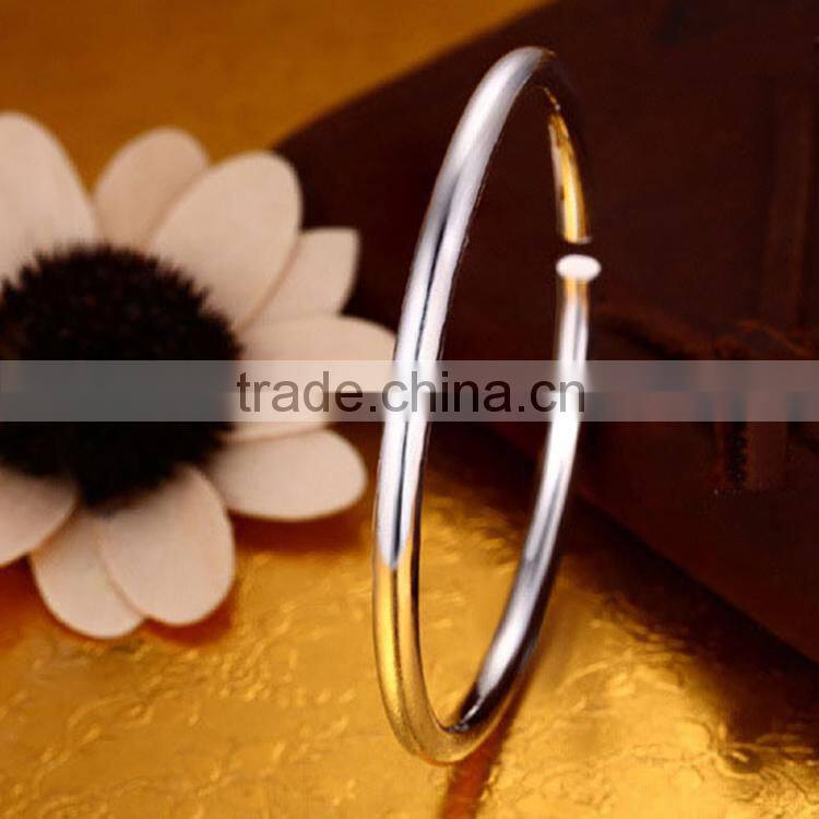 Hot sale fashion silver plated open bangle costume jewelry bracelets for women jewellery making wholesale