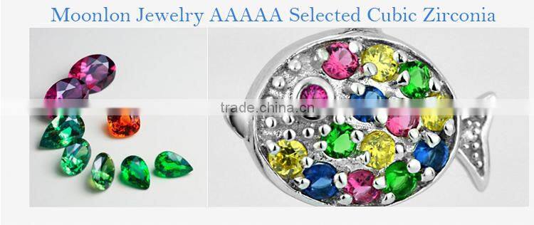 Hot Sale Popular Fish Jewelry With Colorful Gemstones Necklace Pendants