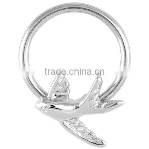 14G 716 Pink CZ Disco Ball 316L Surgical Steel Captive Bead Ring