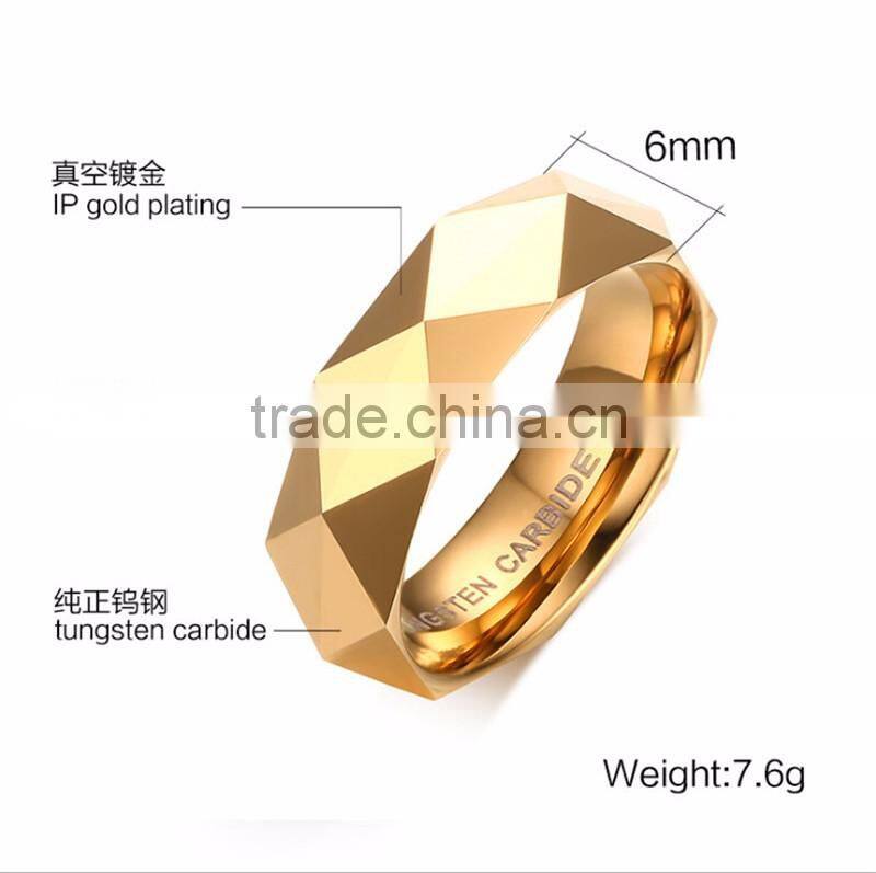 6 mm rhombus band tungsten ring