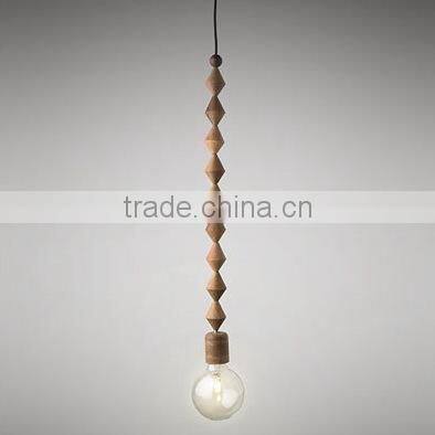 New Edison Vintage Retro Wooden Fixture Pendant Light Colorful Fabric Cable Lamp