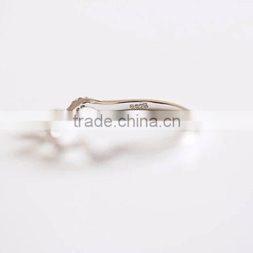 925 sterling silver zircon wave ring adjustable ring fashion women ring jewelry supplies 6260552