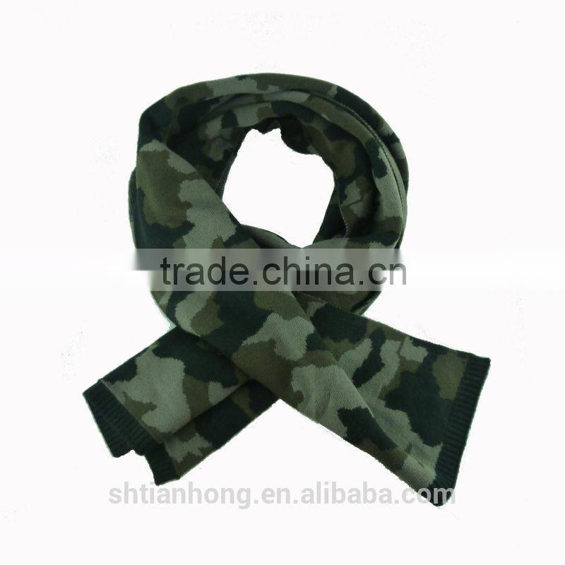 winter fashion unisex knitted camo scarf