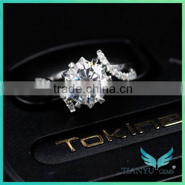 moissanite 3 ct yellow gold engagement ring rope band moissanite jewelers