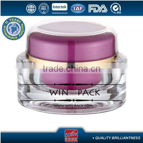 50g purple oval lotion jar,oval lotion bottle cap wih shiny gold rim