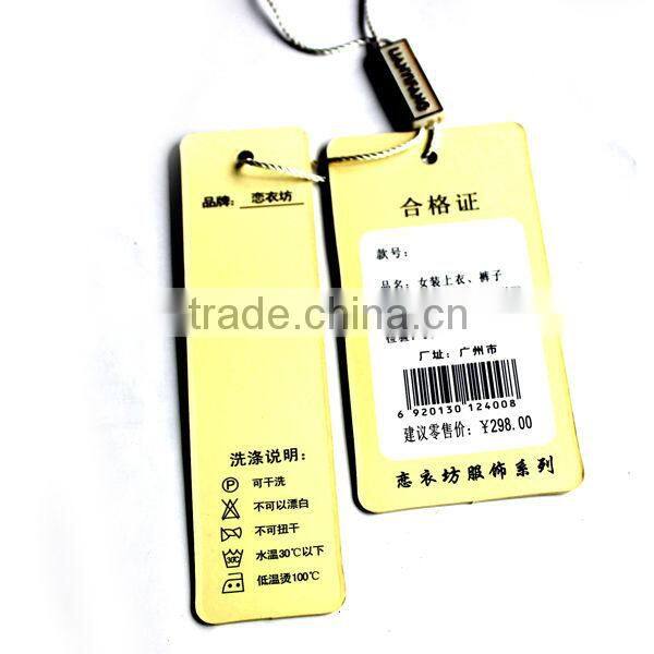 2016 Paper Cothing Tag Hang Tag Labels for Garments