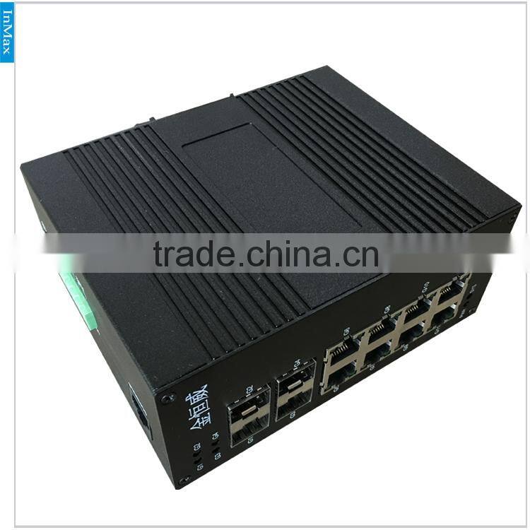 5 year warranty 4 Fiber Port and 8 RJ45 Port Din-rail Managed Gigabit Industrial Ethernet Switch i712A