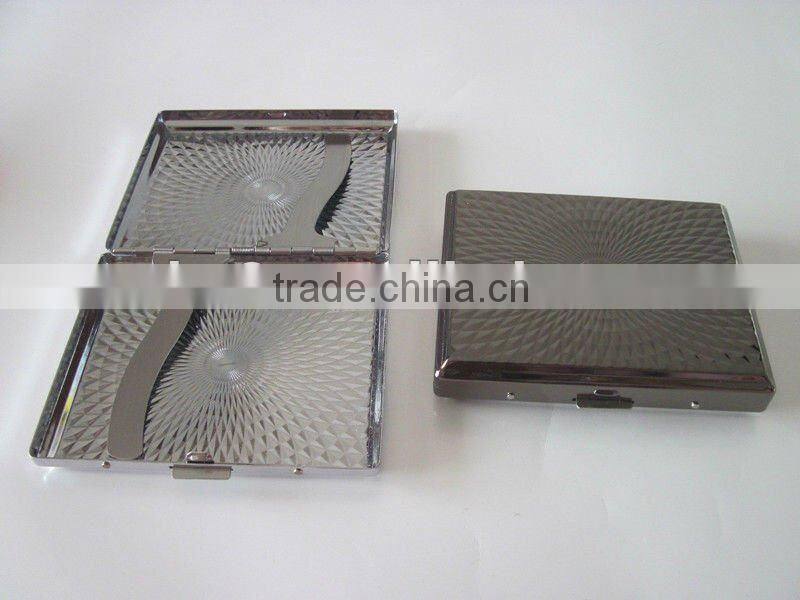 Metal cigarette case for 20pcs. Plated and embrossing
