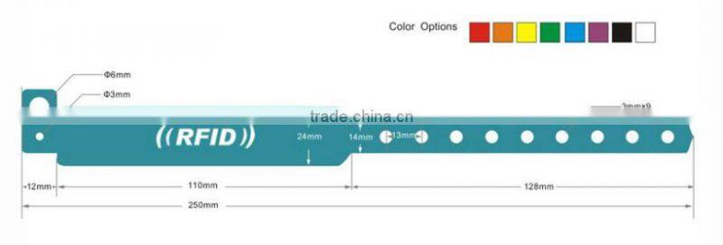 PVC UHF disposible rfid wristband, bracelet tag