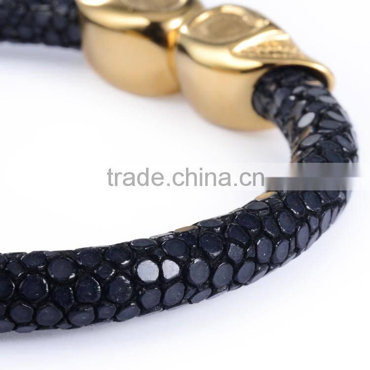 Ti Aohua gold plated metal bracelet jewelry set, Unisex Skull beads cuff bracelet jewelry accessory
