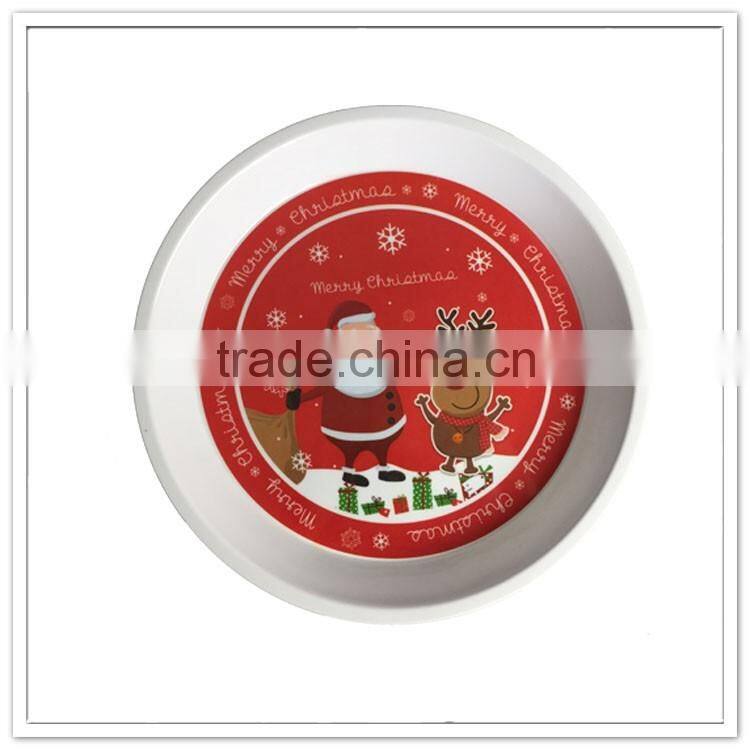 Santa print melamine Xmas soup plate