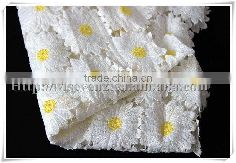 New design Sunflower pattern cheap guipure lace fabric for children dress