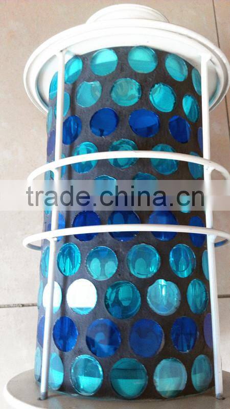 White Glass mosaic lantern ,Hanging Candle lantern,ZIbo,Shandong