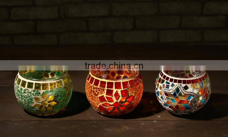 Mosaic decor Glass Candleholder glass jar