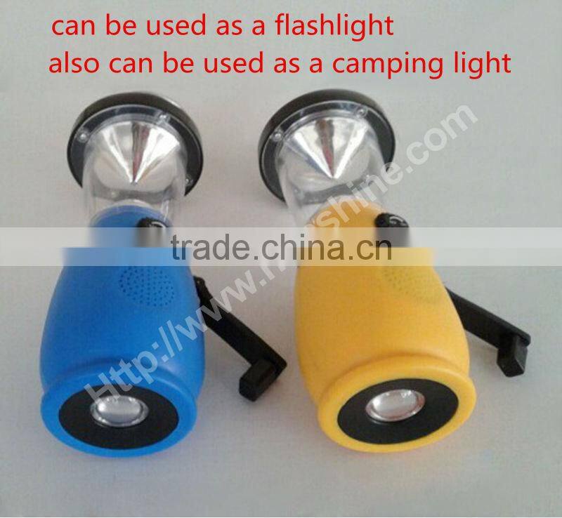 4 led hand crank led camping emergency light