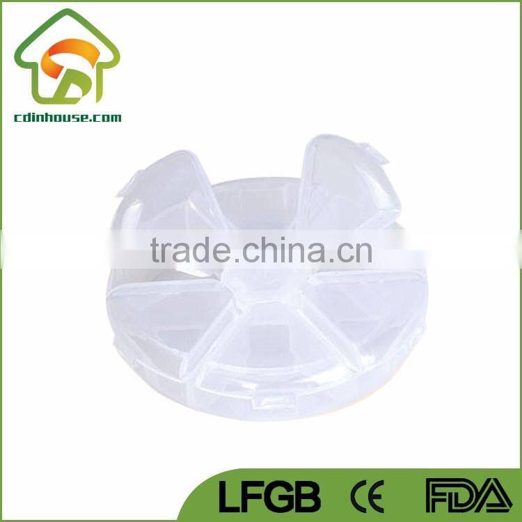 Customize Low Price 6-Grids Pill Box Pill Dispenser Daily