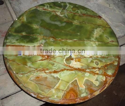 POLISHED DARK GREEN ONYX TABLE TOPS COLLECTION