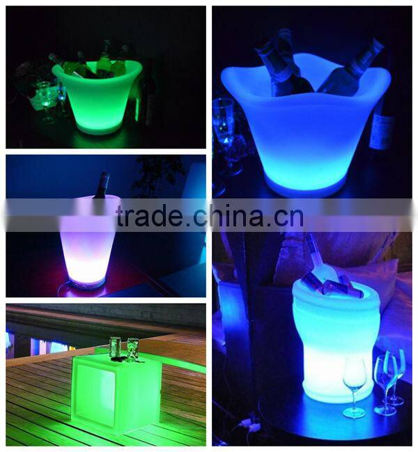Transparent with UV painting PC material unique design flash ice bucket