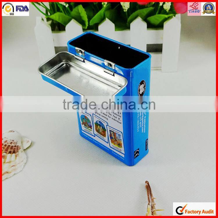high quality rectangle hinge coffee tin box