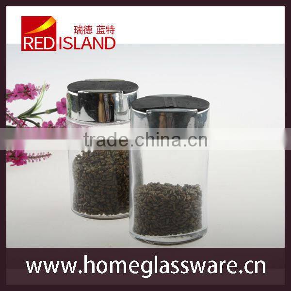Glass Spice Food Jars with Stainless Steel Top Caps