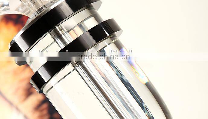 Modern concise design clear K9 crystal table lamp with white color fabric lampshade