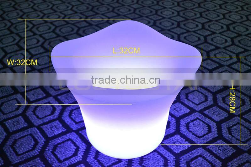 PE plastic whaterproof Illuminated led ice bucket