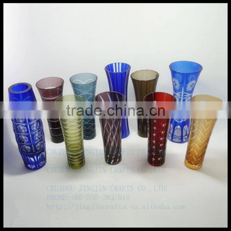 2017 new arrival overlay single flower glass vase