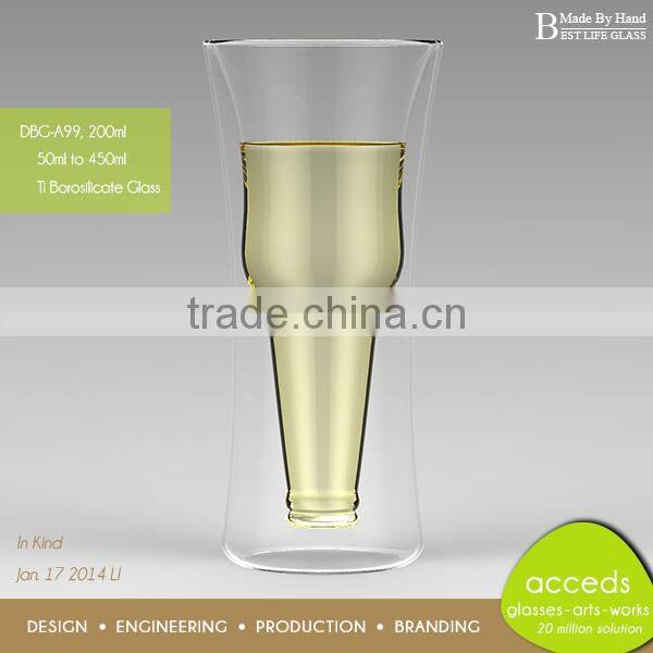 Handmade High Quality Borosilicate Ice Beer Glasses For Sale