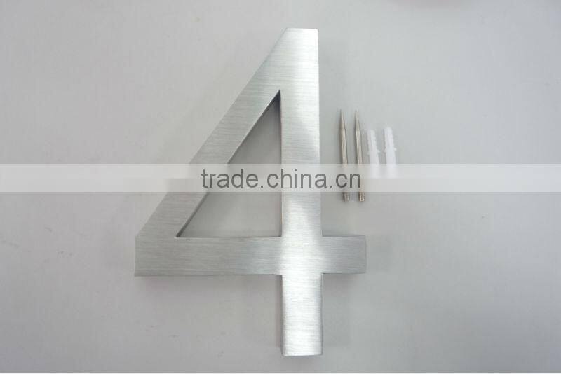 Room Number 304 stainless steel with brushed finish