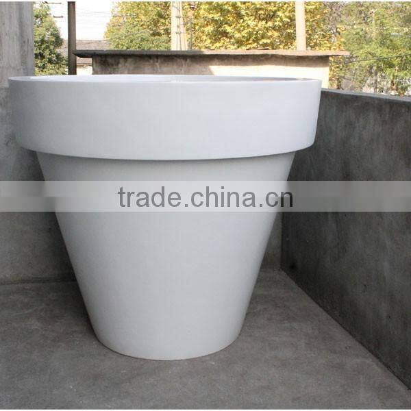 FO-306 Round Tapered Fiberglass Planter for Decoration
