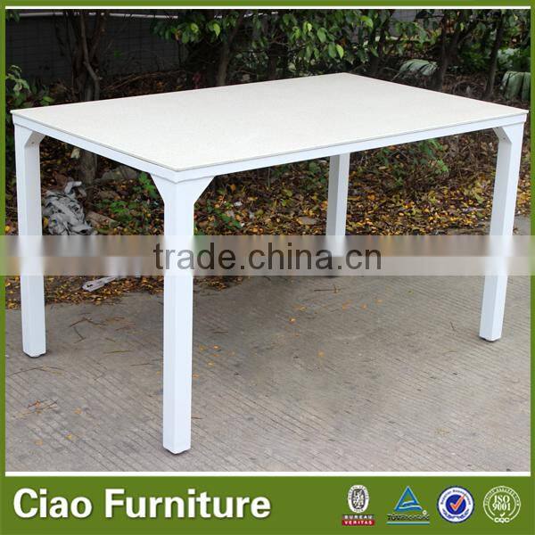 Outdoor rectangle dinning table set glass