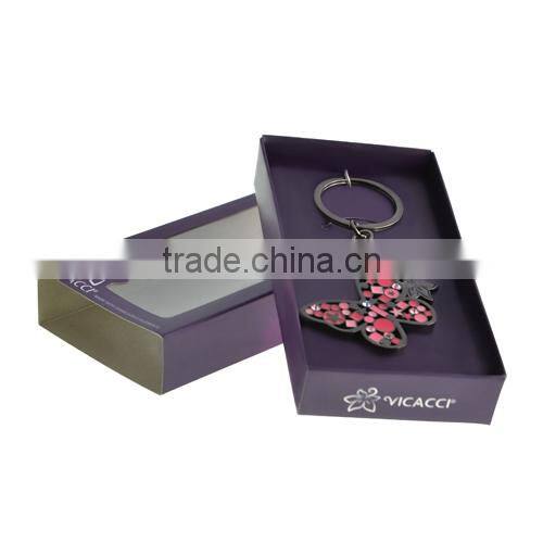 Promotional Item Gold Plated Butterfly Keychain with Swarovski Crystal