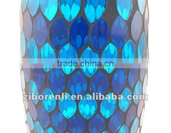 Asian Antiques Tall Colored Mosaic Table Vase Modern Cheap Royal Blue Wedding Decoration