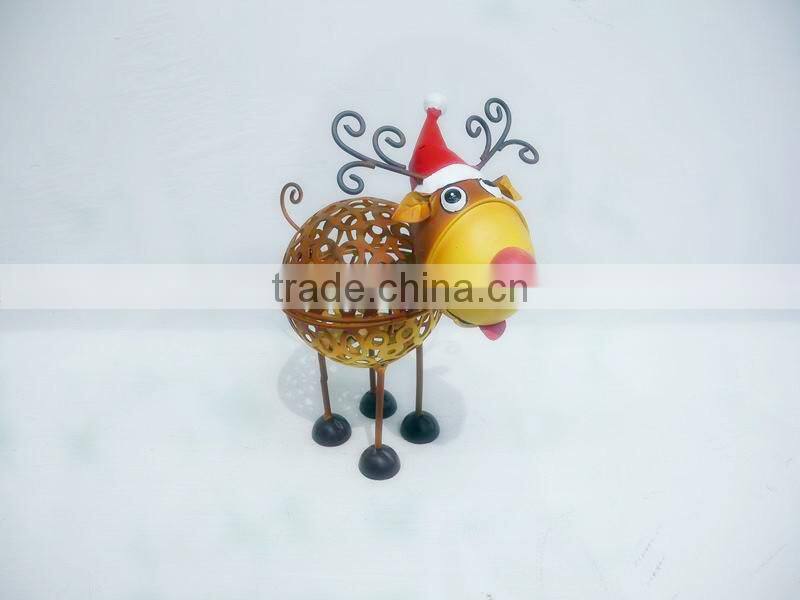 garden solar power handmade christmas deer decoration in China