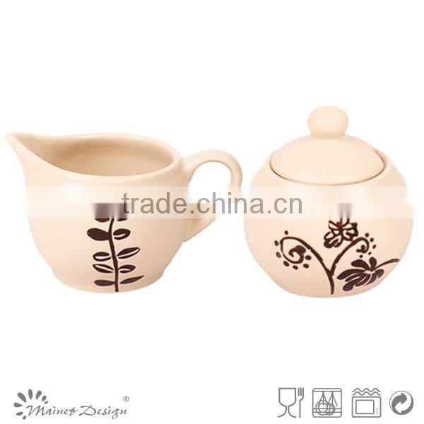 stoneware dinnerware sugar bowl coffee creamer container