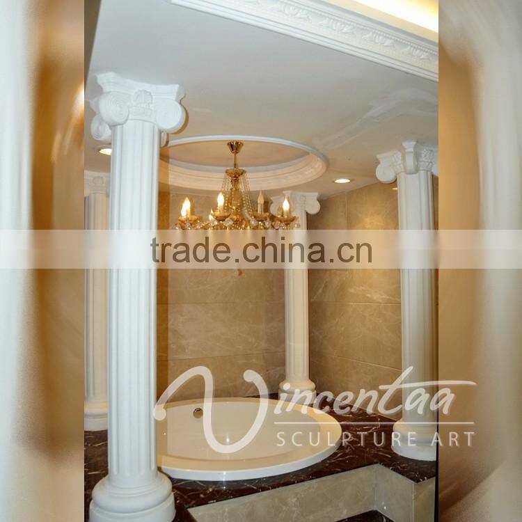 china manufacturer wholesale home decoration flat white marble columes