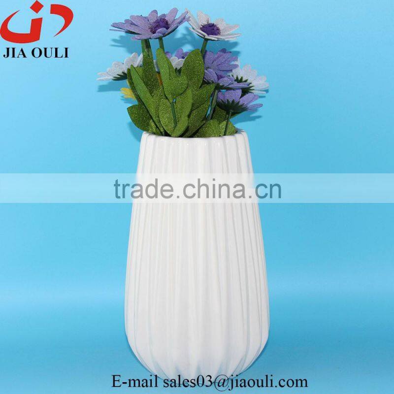Dehua Porcelain Hot sales Ceramic Tall Square Vase, Ceramic Vase in White