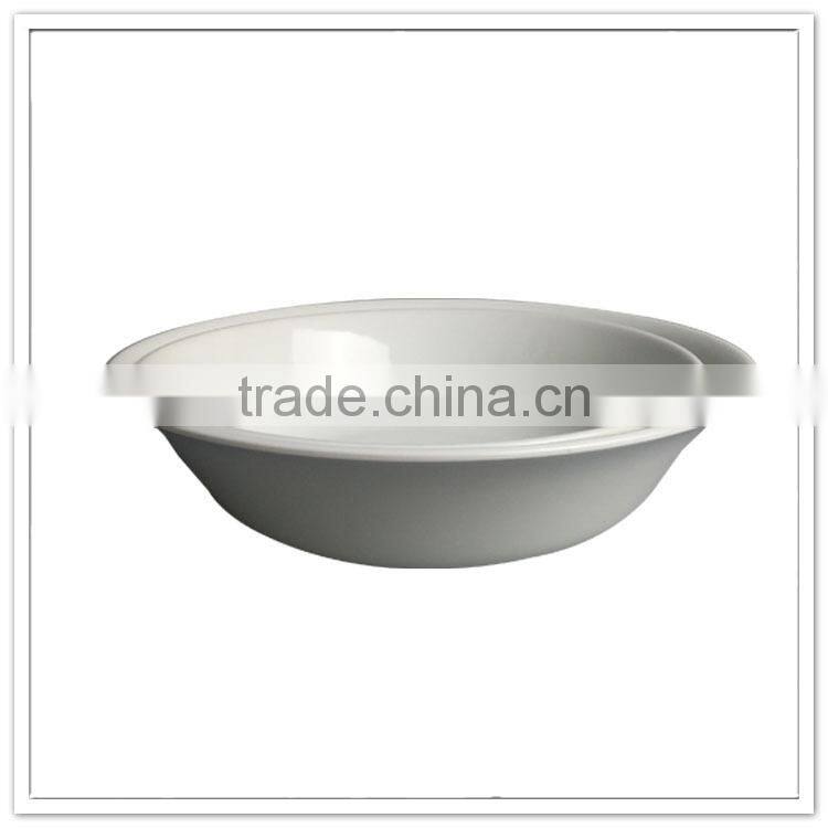 Promotional recycle eco creamic-like 7'' white plastic vegetable bowl