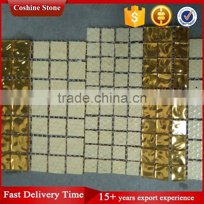 Popular wall covering starbright glass gold mosaic tile