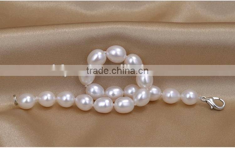 6-7 mm white rice shape freshwater pearl bracelet