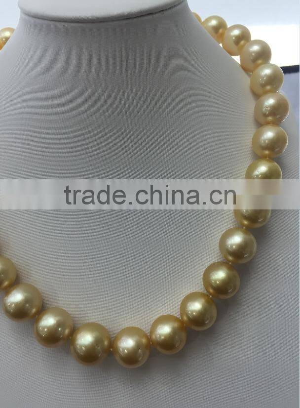 13-14mm gold South Sea Pearl with 14K Gold clasp necklace