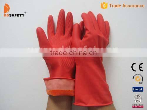 DDSAFETY Hot Sale Red Latex Household Gloves