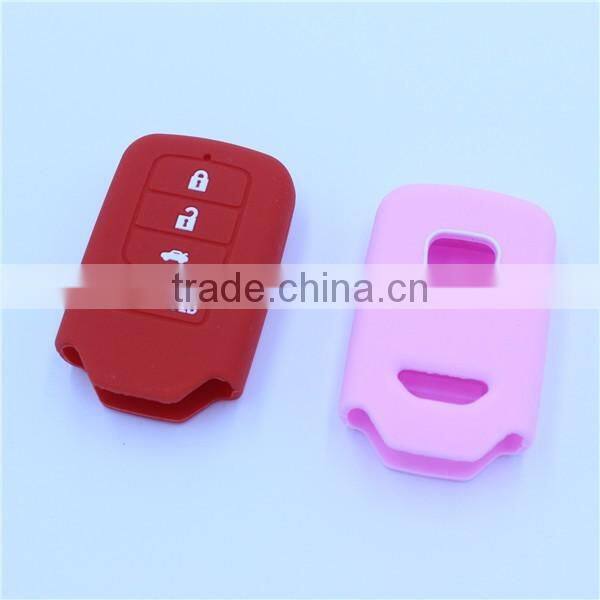 Many colors in stock silicone car key cover for honda 4 buttons