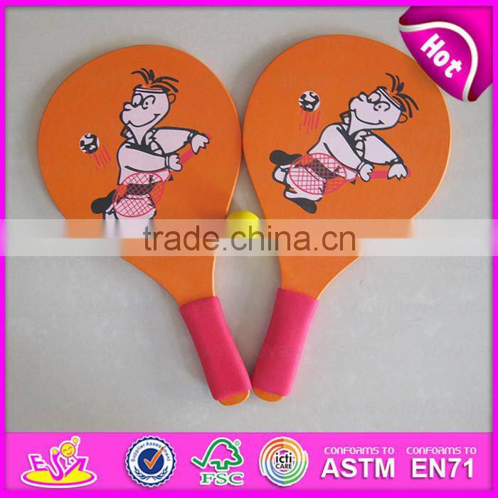 2016 Cheapest baby wooden wooden beach racket ,fashion kids wooden beach racket W01A099