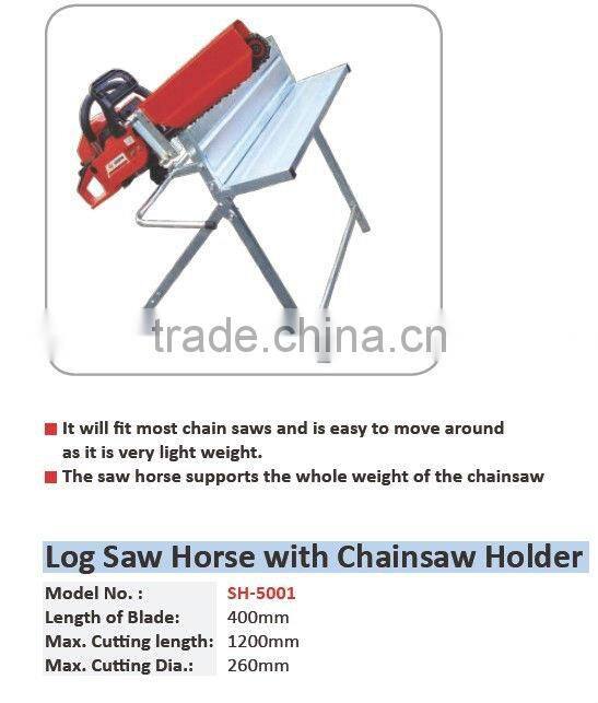 Sawhorse with Chainsaw Holder