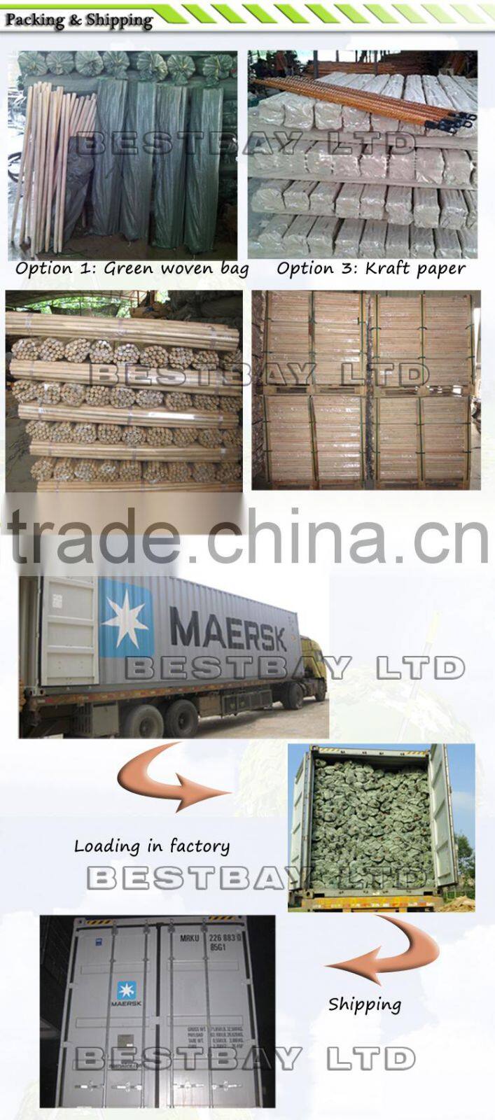 150*3.6cm wooden shovel handle with cheap price