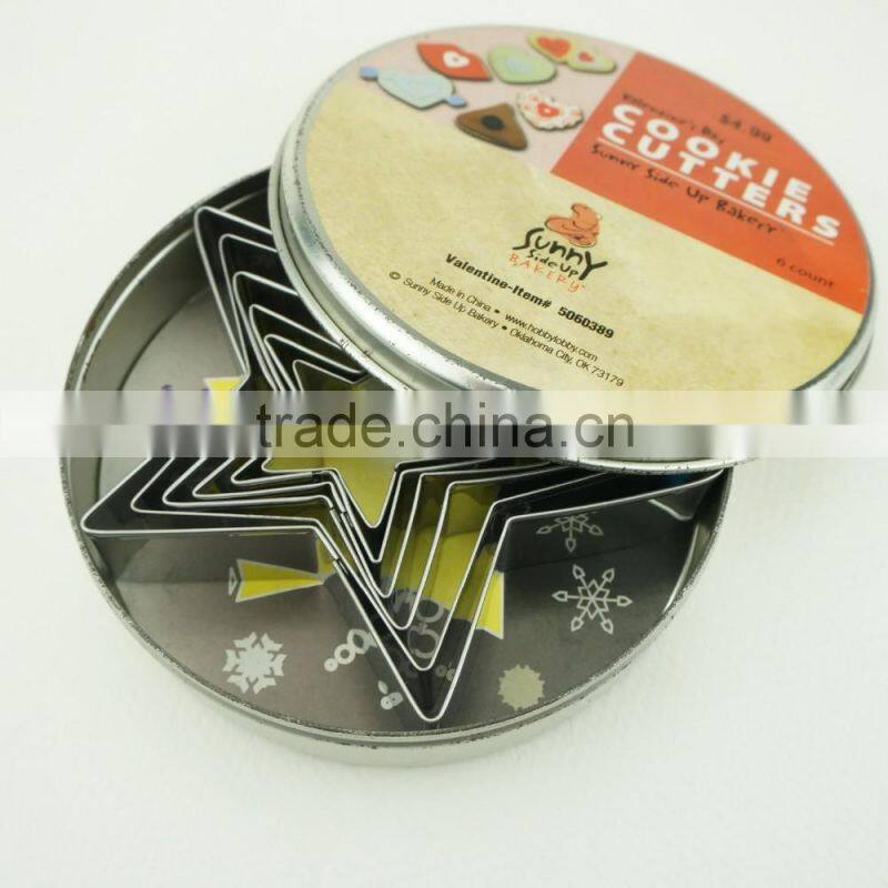 47023 6pcs five star shape stainless steel cookie cutter set