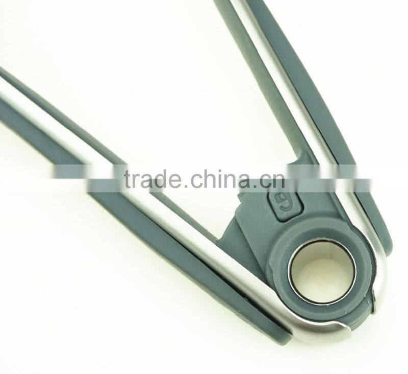 14056 Kitchen and Barbecue Grill Tongs Silicone BBQ Cooking Stainless Steel Locking Food Tong