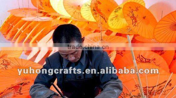 White color silk wedding parasol
